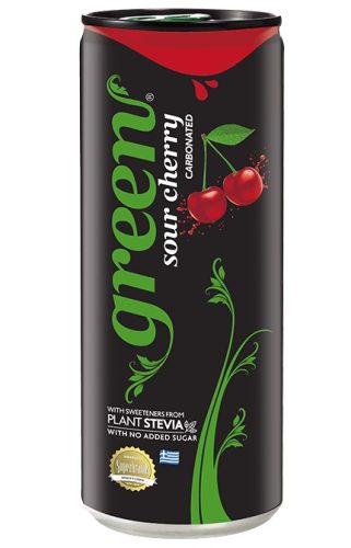 Green meggy ízű szénsavas üdítőital steviaval 330 ml