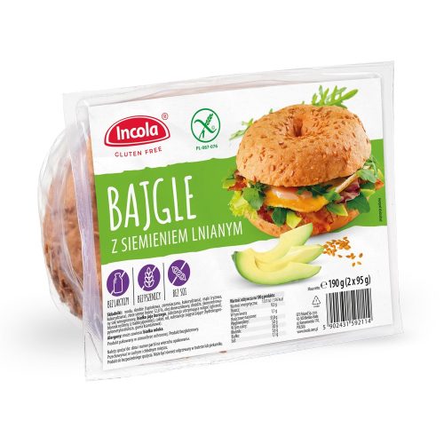 Incola gluténmentes bagel lenmaggal 190 g