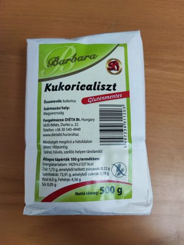 Barbara gluténmentes kukoricaliszt 500g