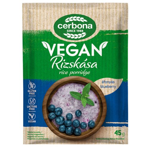 Cerbona vegán, gluténmentes áfonyás rizskása 45 g