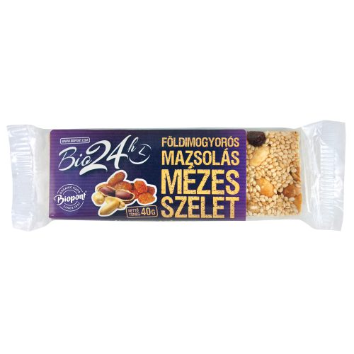 Biopont Mézes szelet földimogyorós-mazsolás 40 g