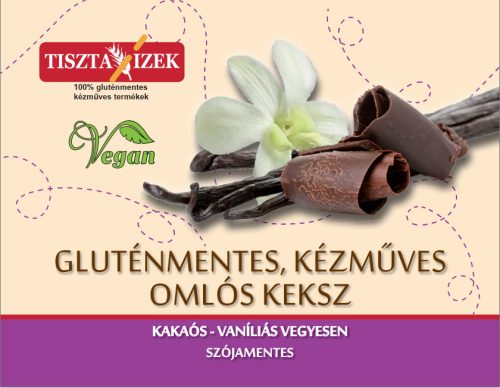 Tiszta Ízek glutén-és cukormentes kakaós-vaníliás keksz 180 g