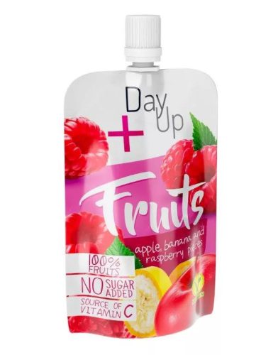 Day Up Fruits almapüré banánnal, málna darabokkal és C-vitaminnal 100g