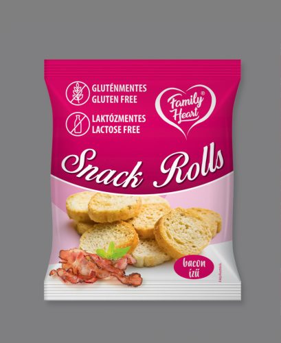 Family Heart glutén-és laktózmentes Snack Rolls bacon ízű 40 g