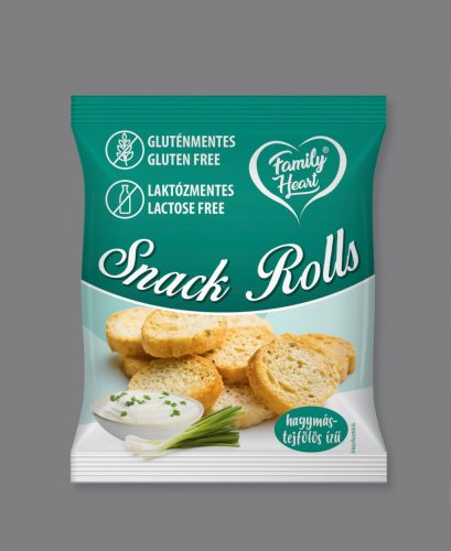 Family Heart glutén-és laktózmentes Snack Rolls hagymás-tejfölös ízű 40 g